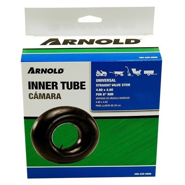 Wheelbarrow Inner Tube, 16 in, For 8 in Rim, 480 x 4 in Tire, Arnold, Mfr#: 490-328-0006
